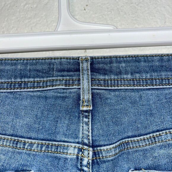 Pilcro and the Letterpress Slim Boyfriend Denim Jeans Distressed w/ Patching 32 - Picture 12 of 12